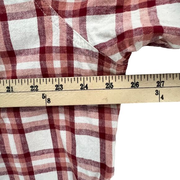 Craghoppers Shirt Mens XXL Red Plaid Button Linen Blend Grunge Indie Casual - Picture 7 of 15